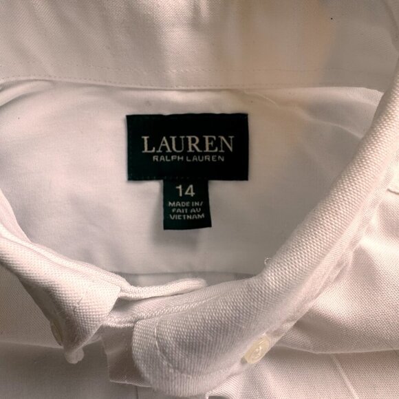 Ralph Lauren Cotton Blend Long Sleeve Button Down Shirt White - Picture 5 of 8